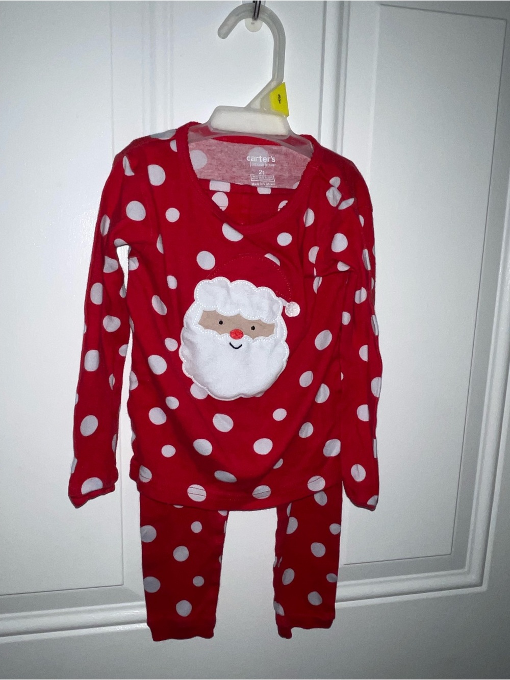 Carter's Pink Holiday Santa & Reindeer Pajama Set - Picture 3 of 4